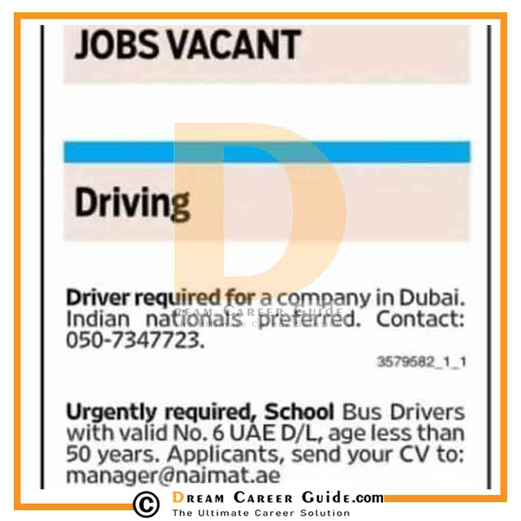 Urgent Jobs In Dubai With Visa