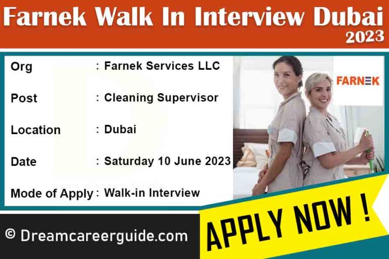 Farnek Walk In Interview 2023 Latest Job Openings