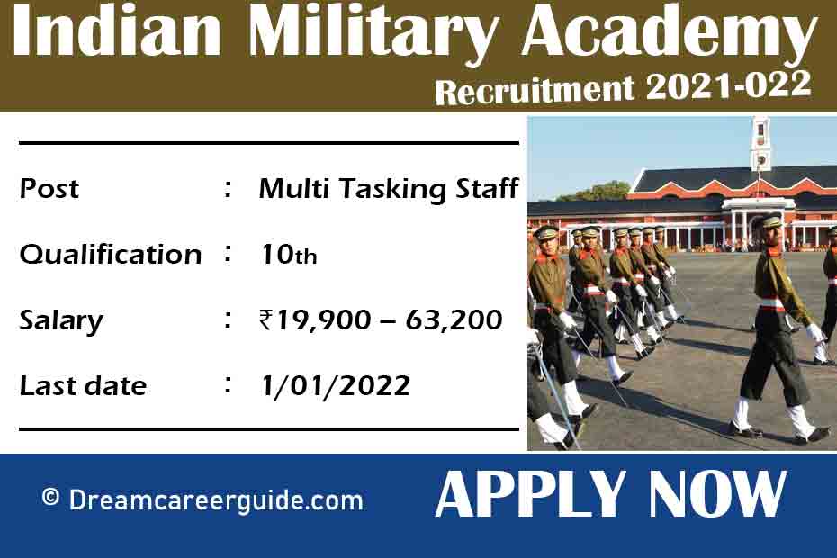 Indian Military Academy Recruitment 2021 Apply for 188 MTS and Other Posts