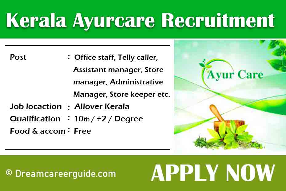 Kerala Ayurcare Recruitment Apply Now