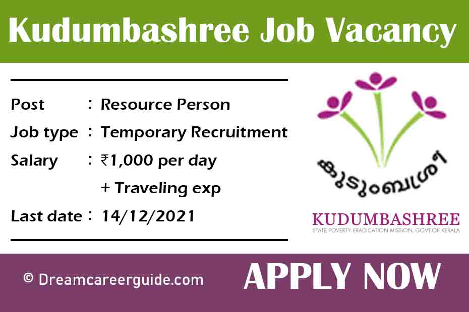 Kudumbashree Job Vacancy 2021