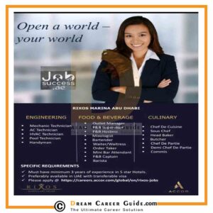 Rixos Hotel Abu Dhabi Job Vacancies 2022