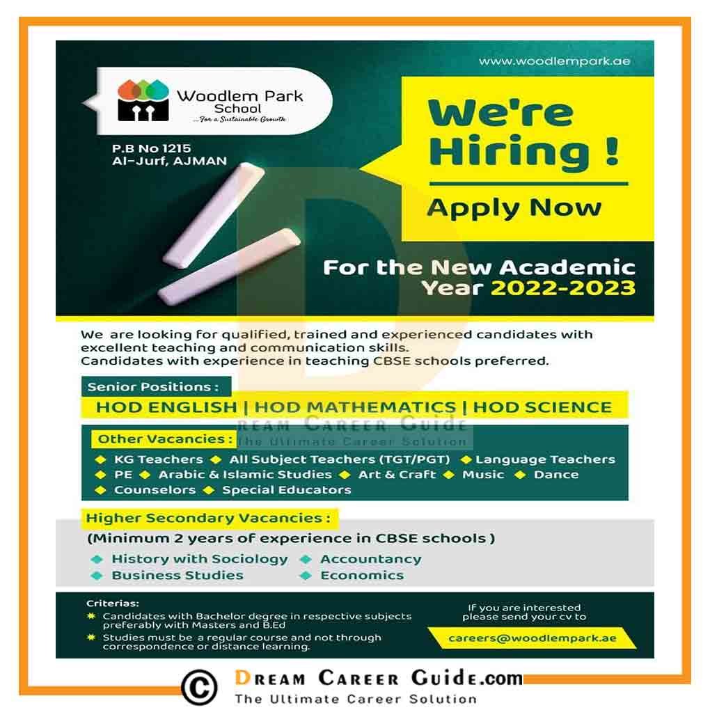 Woodlem Park School Ajman Careers Ajman School Jobs 2022 023