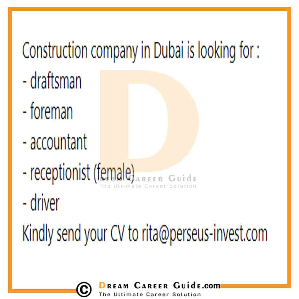 Urgent Job Vacancies in Dubai for Foreigners