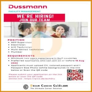 Dussmann Gulf LLC Careers Latest Job Openings