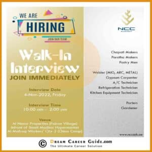 Are you looking for the latest Walk in interview in Dubai ? National Catering Company Job Vacancies has been out. apply now for interview !