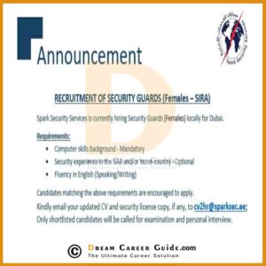 Spark Security Vacancy 2022