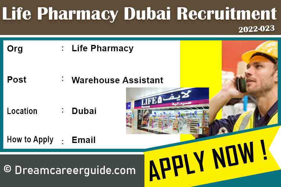 Life Pharmacy Dubai Vacancy 2022-023