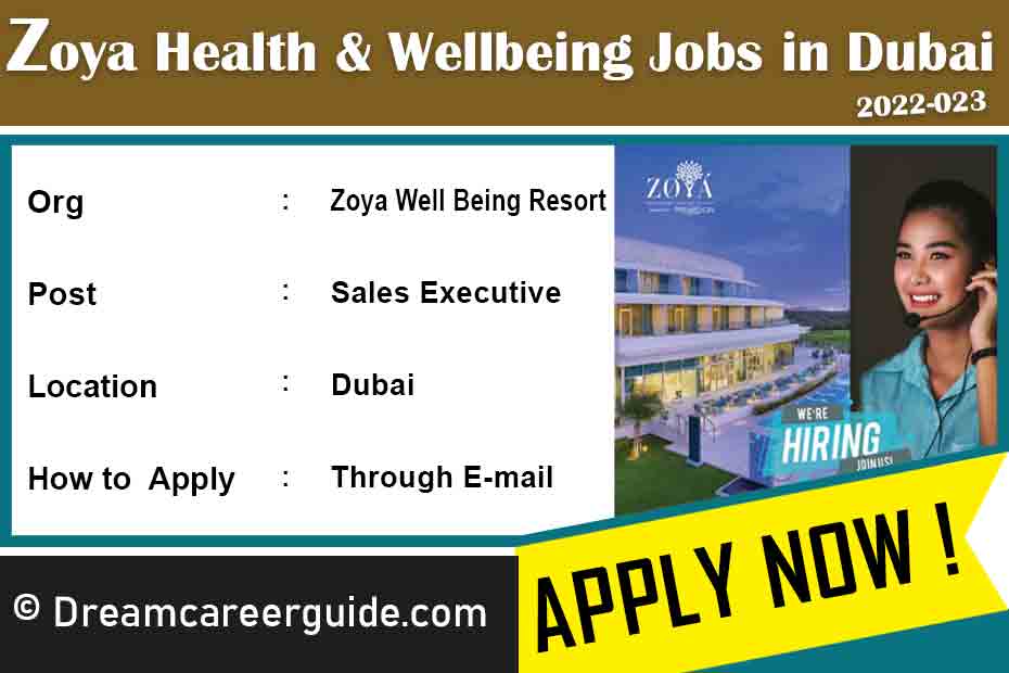 Zoya Health & Wellbeing Resort Careers Latest Job Openings 2022-023