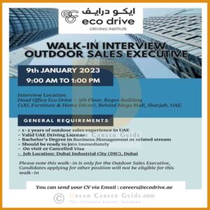 Eco Drive Driving Institute Job Vacancy 2023  Dubai Walkin Interview