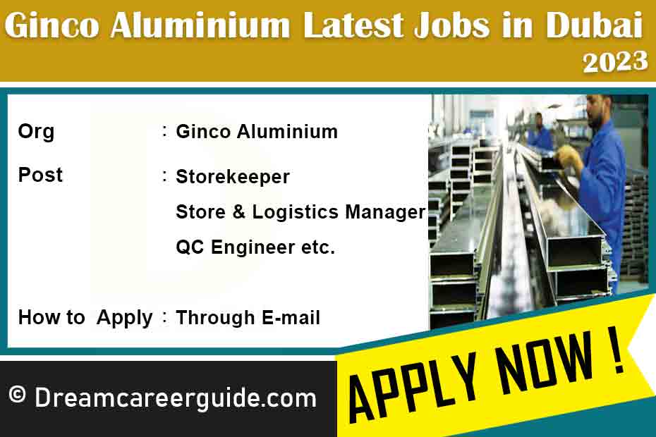 Ginco Aluminium Careers Latest Job Openings 2023