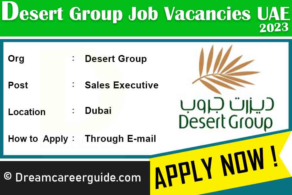 Desert Group Job Vacancies Latest Openings 2023
