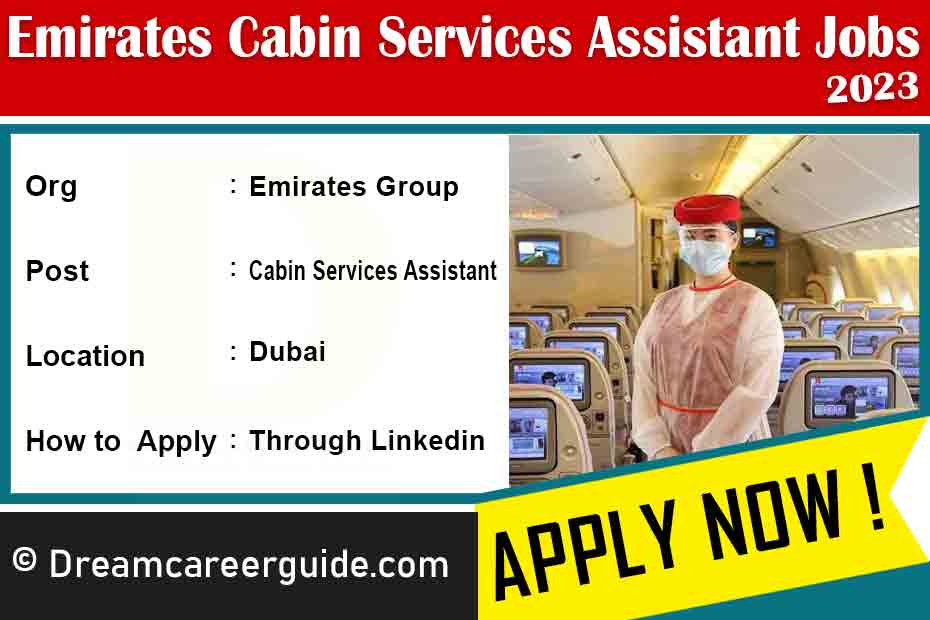 Emirates Cabin Services Assistant Careers Latest Job Openings 2023