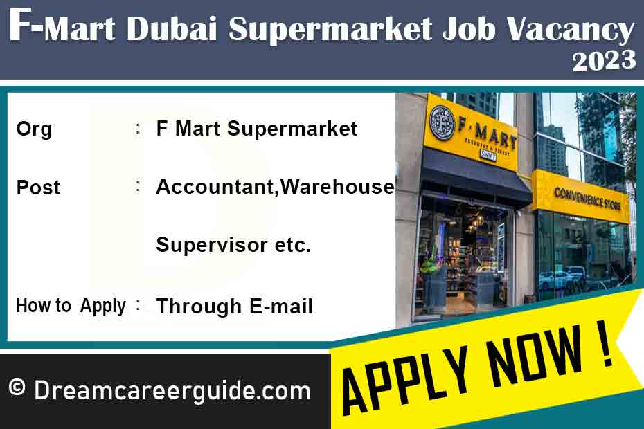 F Mart Dubai Job Vacancy 2023 | Apply Now