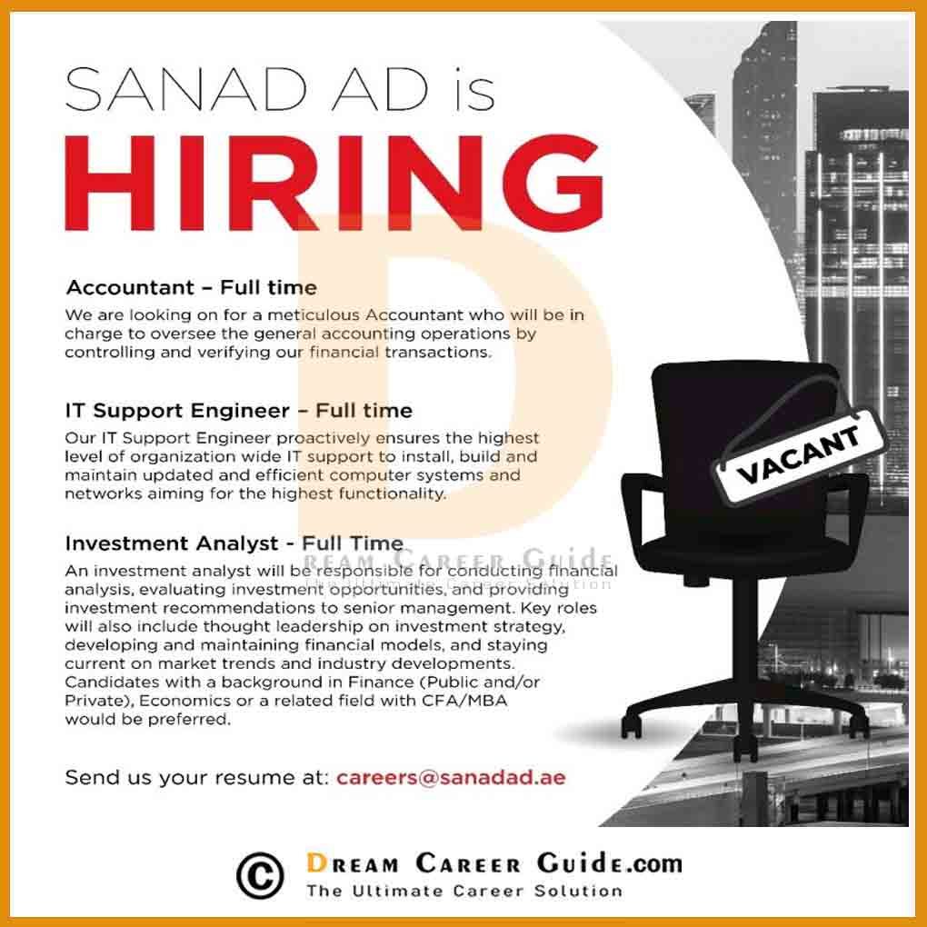 Sanad Abu Dhabi Careers Latest Job Openings 2023 