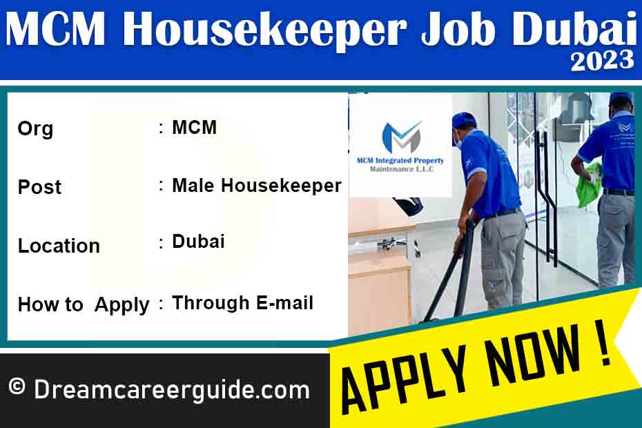 Urgent Housekeeper Job in Dubai 2023