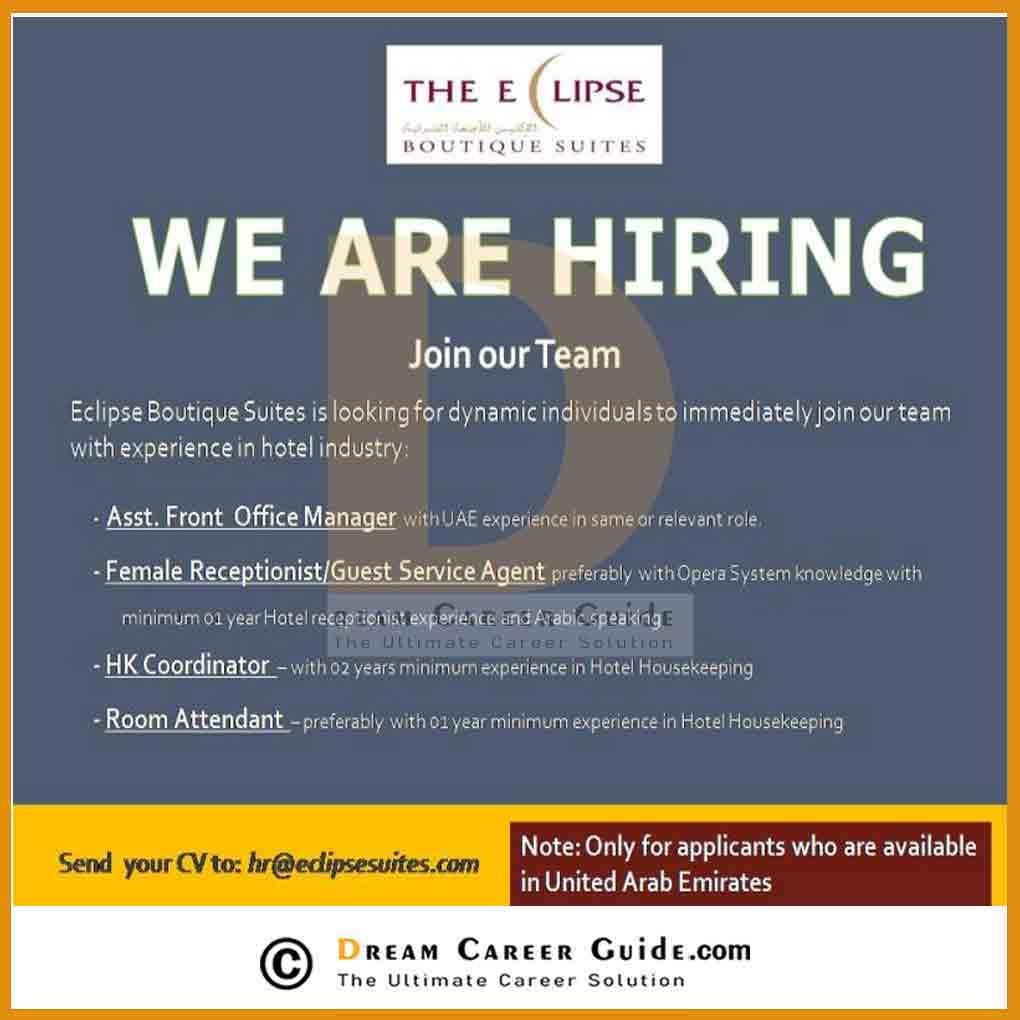 Eclipse Boutique Suites UAE Careers Latest Job Openings 2023