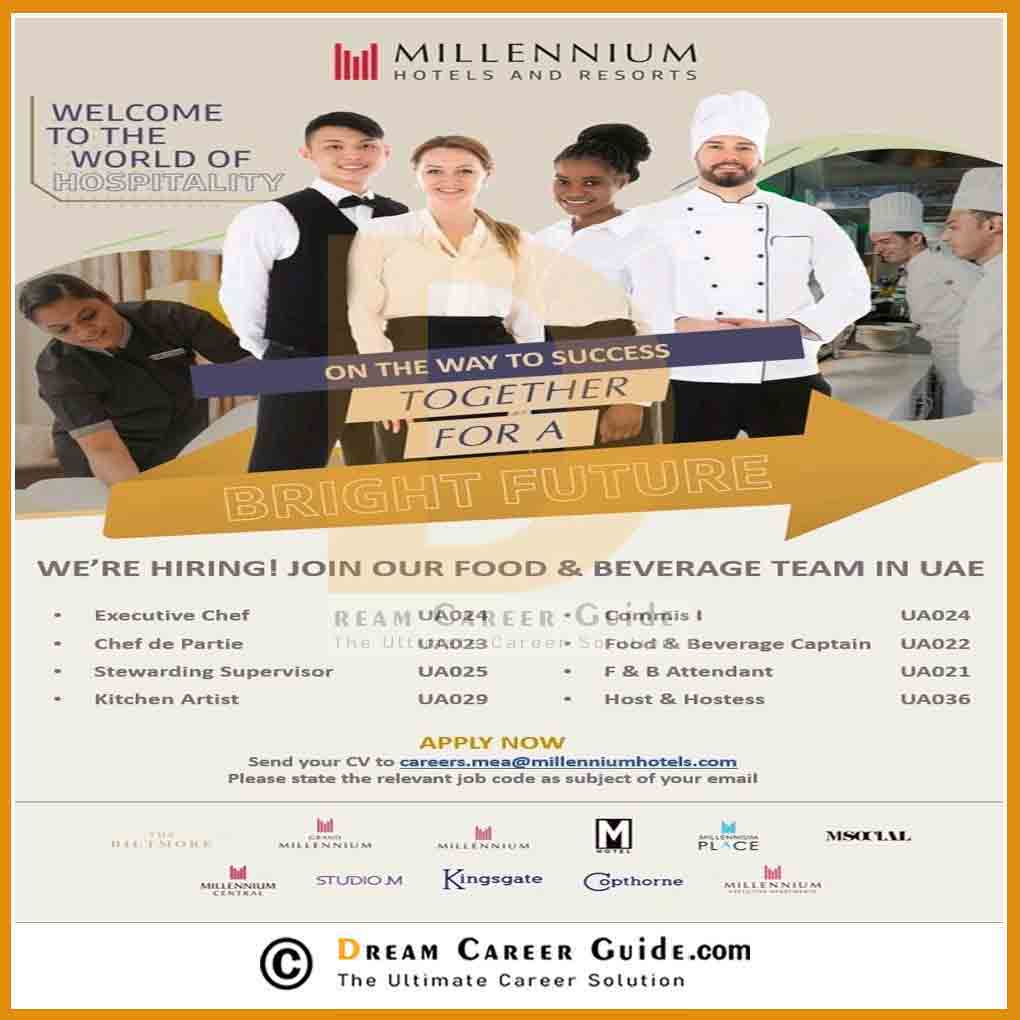 Millennium Hotel Dubai Job Vacancies Latest Openings 2023