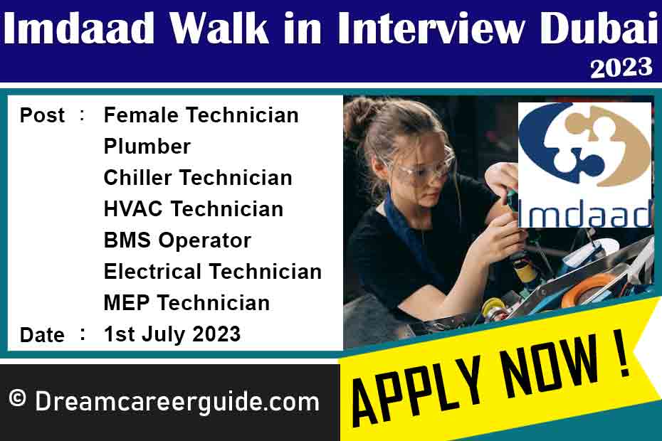 Apply Now for Imdaad Walk in Interview Dubai
