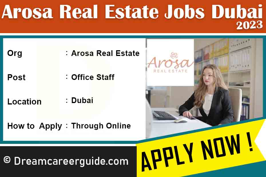 Arosa Real Estate Jobs Latest Job Openings 2023