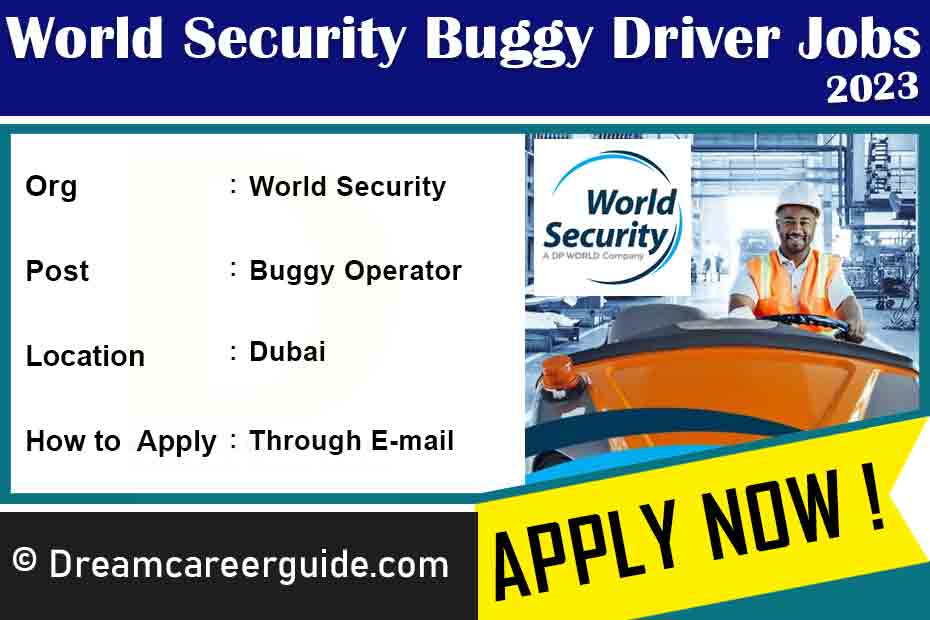 Buggy Driver Jobs in Dubai Latest Openings 2023