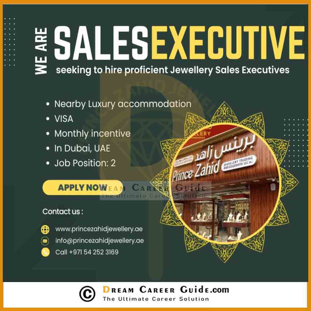 Prince Zahid UAE Jewellery Jobs in Dubai Latest opening 2023