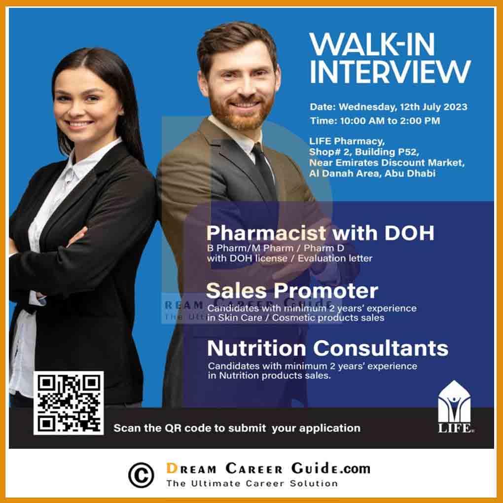 Life Pharmacy Uae Campus Drive 2021 International Placement For B