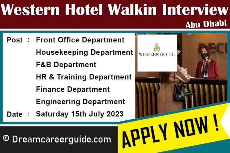 Western Hotel Abu Dhabi Walkin Interview 2023