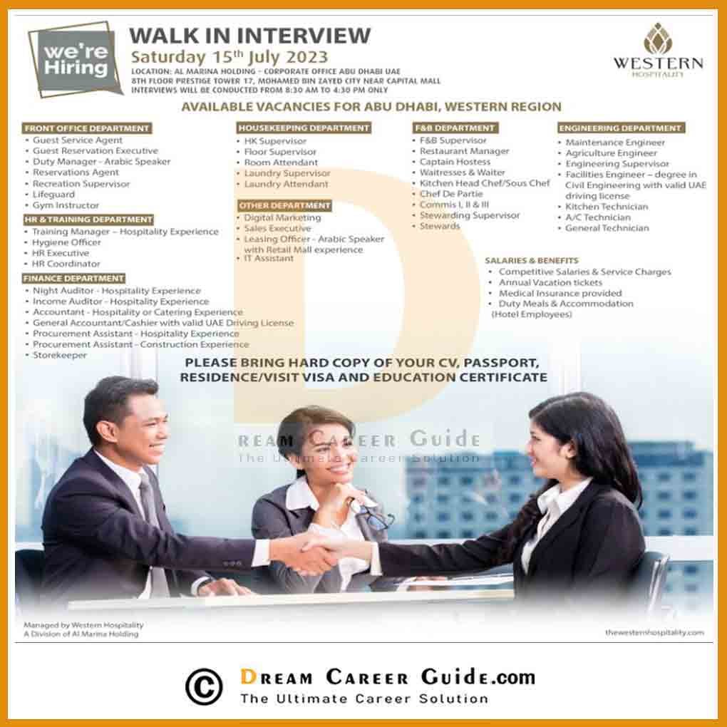Western Hotel Abu Dhabi Walkin Interview 2023