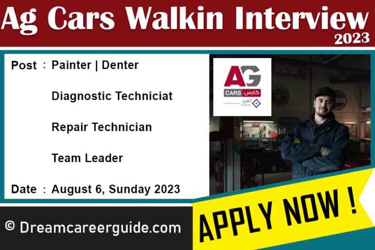AG CARS Services Job Openings Latest 2023