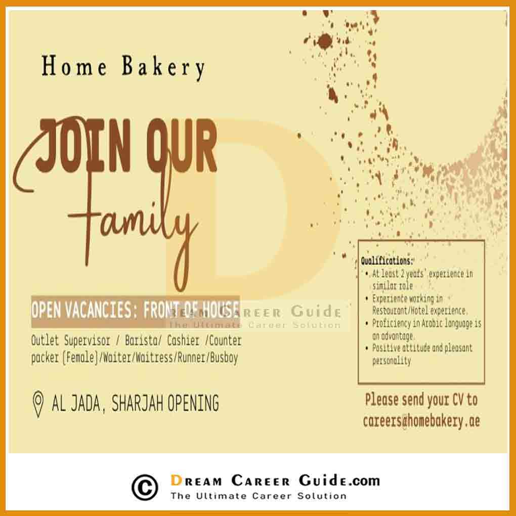 Home Bakery Careers Latest Openings 2023