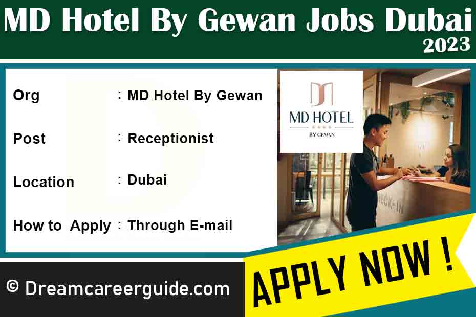 MD Hotel By Gewan Jobs Latest Openings 2023