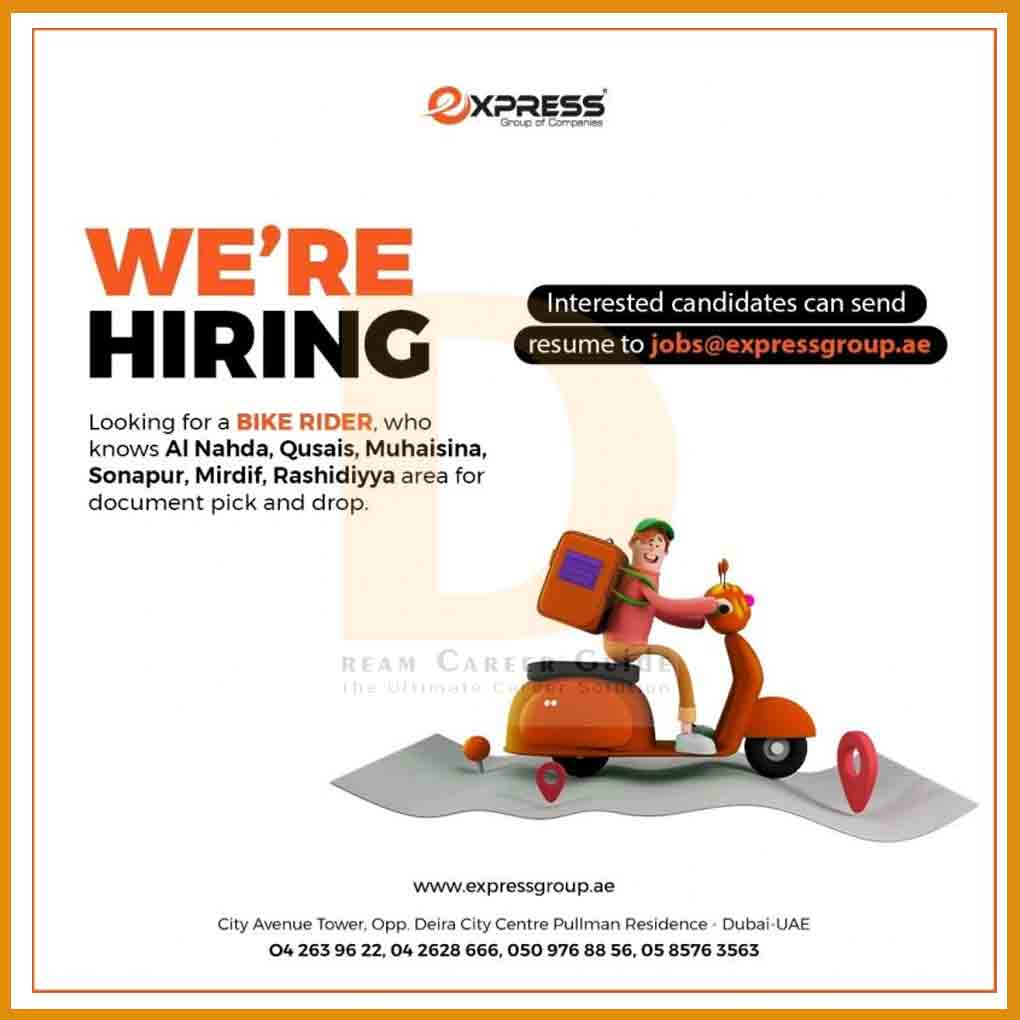 Bike Rider Vacancy at Express Group of Companies