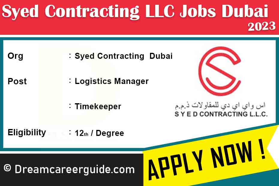 Syed Contracting LLC jobs 2023 Gulf jobs