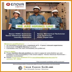 Enova Job Vacancy in Dubai 
