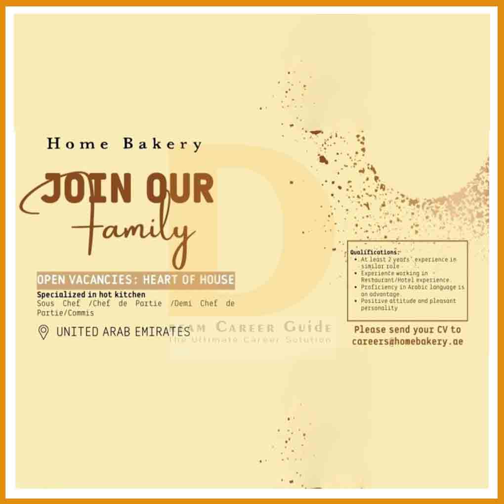 Home Bakery Dubai Jobs Apply now for Dubai Job Vacancy