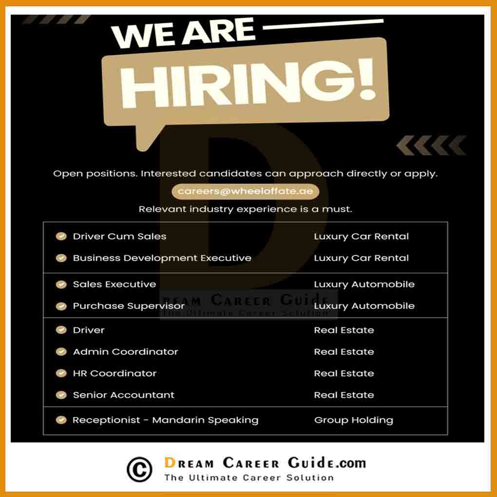 Wheel of Fate Careers Latest Openings Work in Dubai