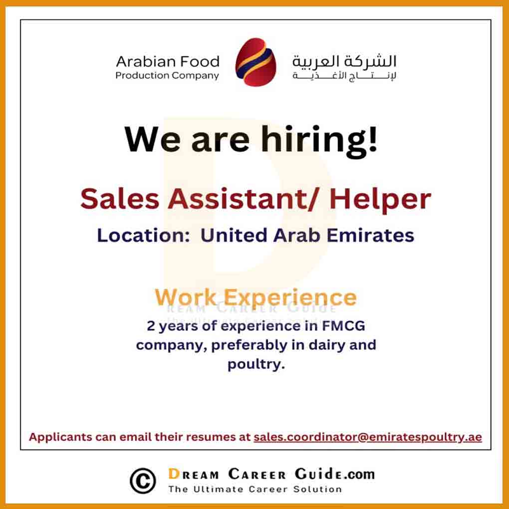 Arabian Food Production Company Jobs Latest Dubai Careers