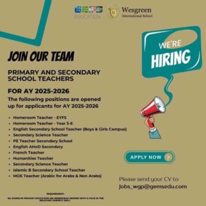 Wesgreen International School Careers