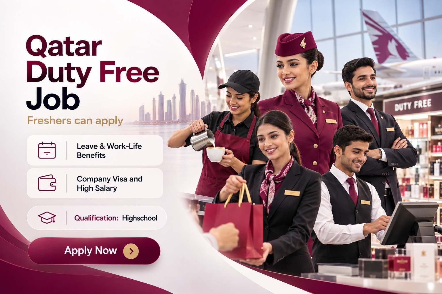 Qatar Duty Free Jobs : Airport Sales, Cashier & Hospitality Vacancies