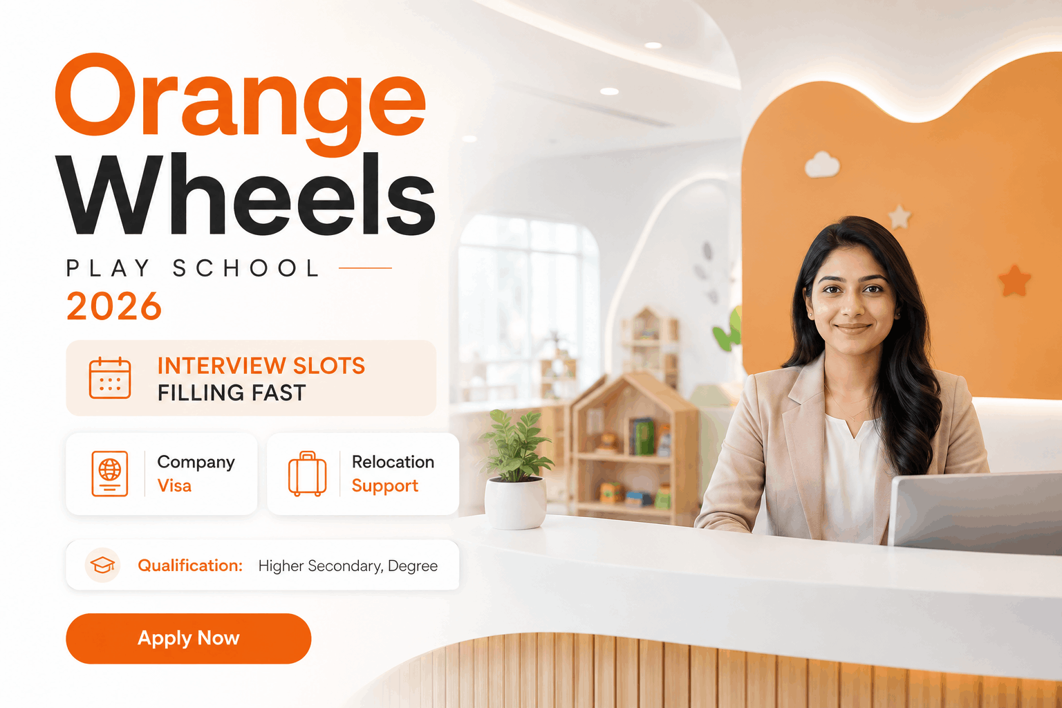 Orange Wheels Jobs : Play Area Attendant, Party Host & Receptionist Vacancies