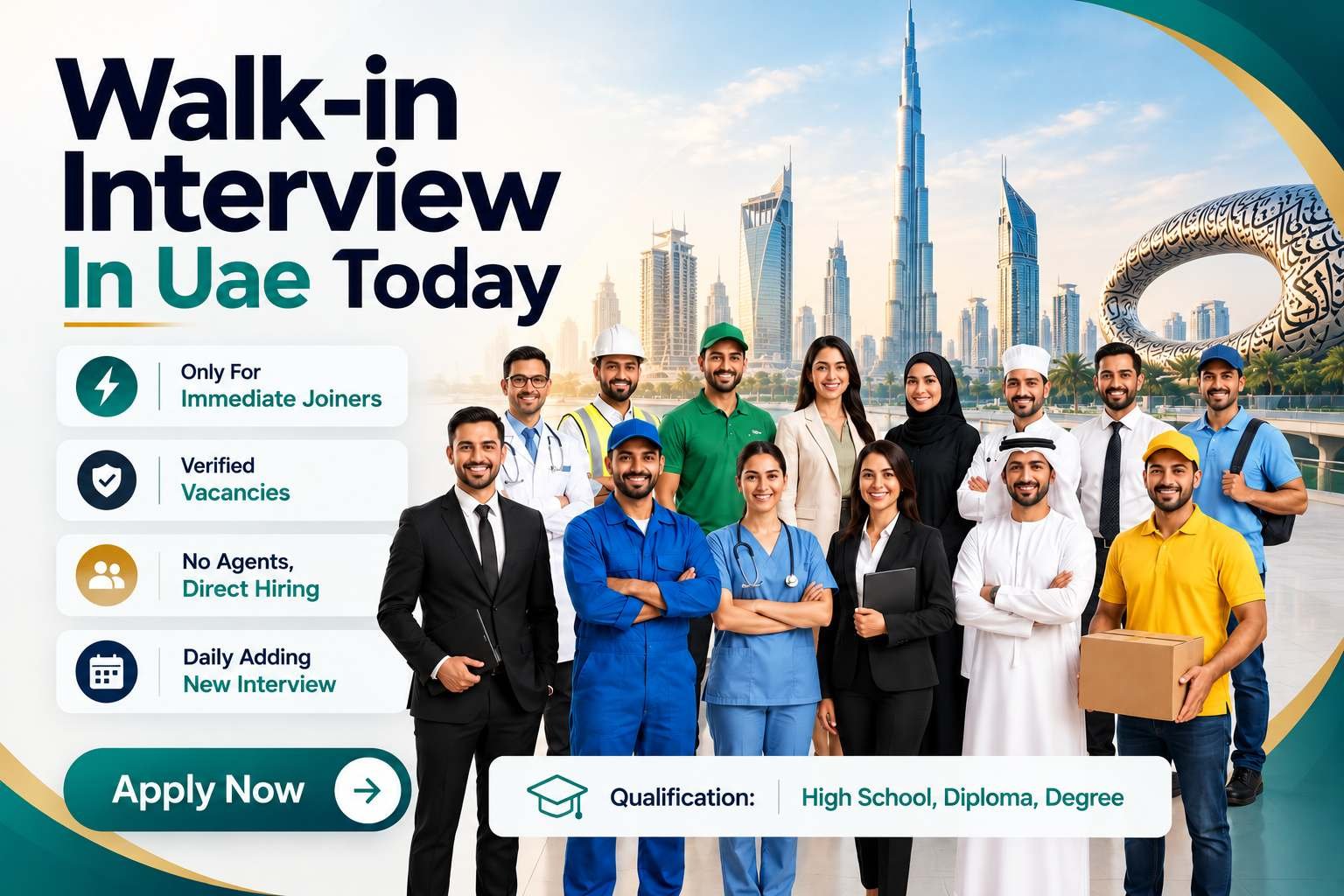 Walk-in Interview in UAE , Qatar Today | Dubai, Abu Dhabi, Sharjah | Immediate Joining walkin Interview jobs 2026