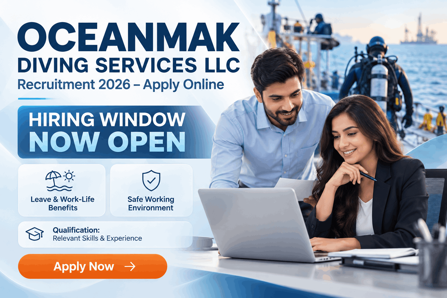 OCEANMAK DIVING SERVICES LLC Jobs :Commercial Diver, Tender & Marine Crew