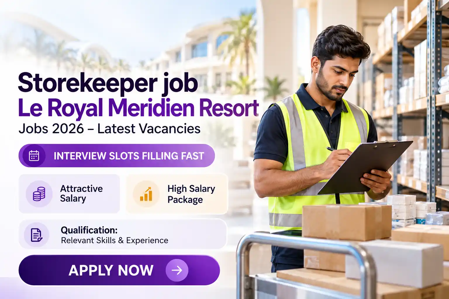 Storekeeper job Le Royal Meridien Resort :