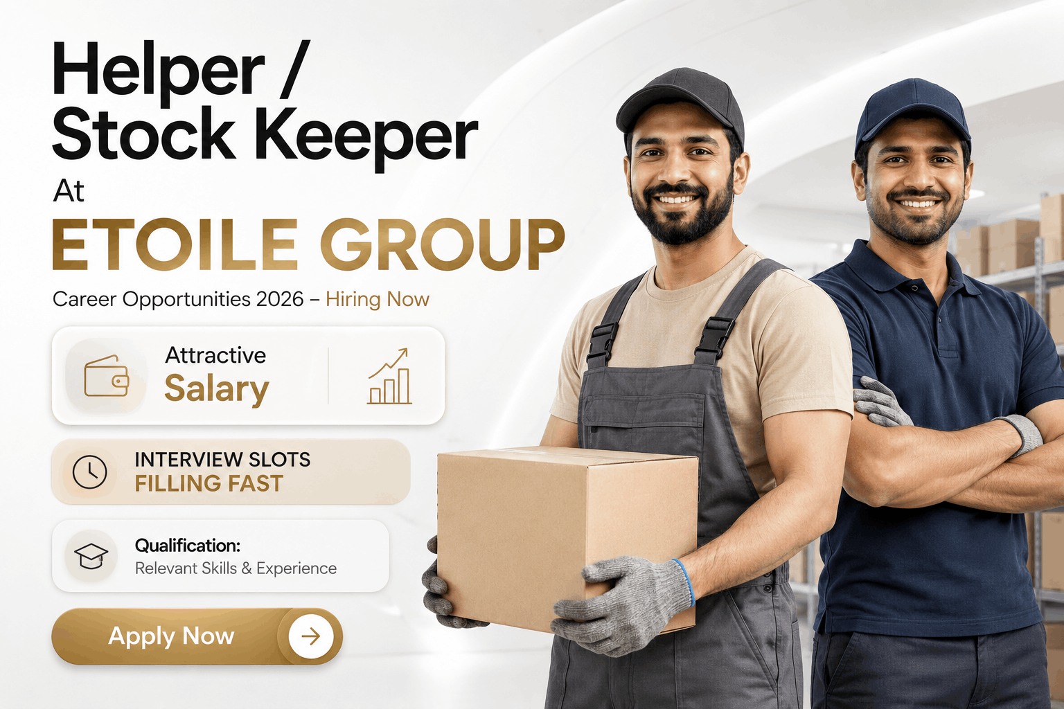 Helper / Stock Keeper At Etoile Group