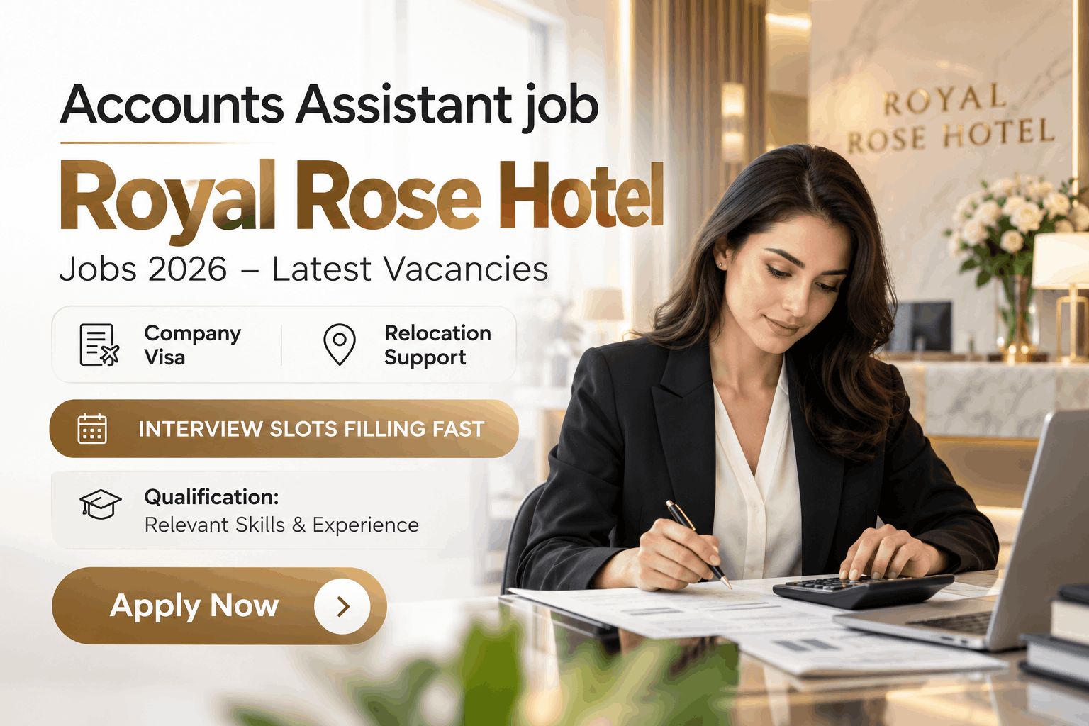 Accounts Assistant job Royal Rose Hotel