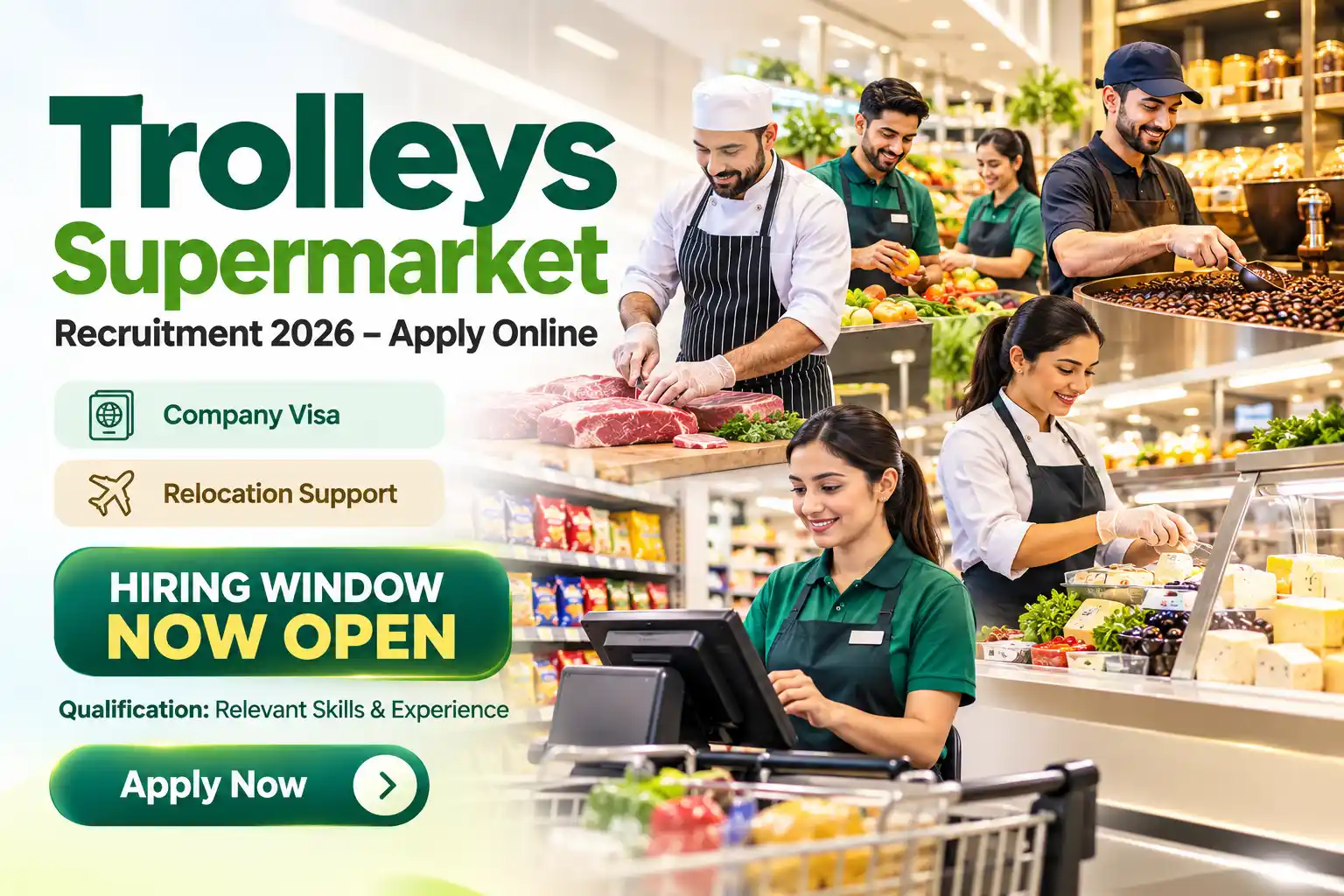 Trolleys Supermarket Jobs : Cashier, Sales Assistant & Driver Roles